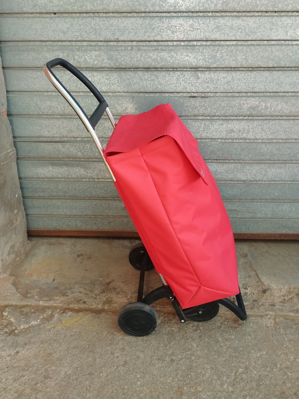 carro compra 4ruedas plegable loneta rojo 72-91x40x22 1u